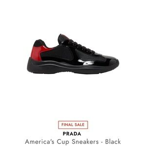 Prada Men's Black and Red Sneakers